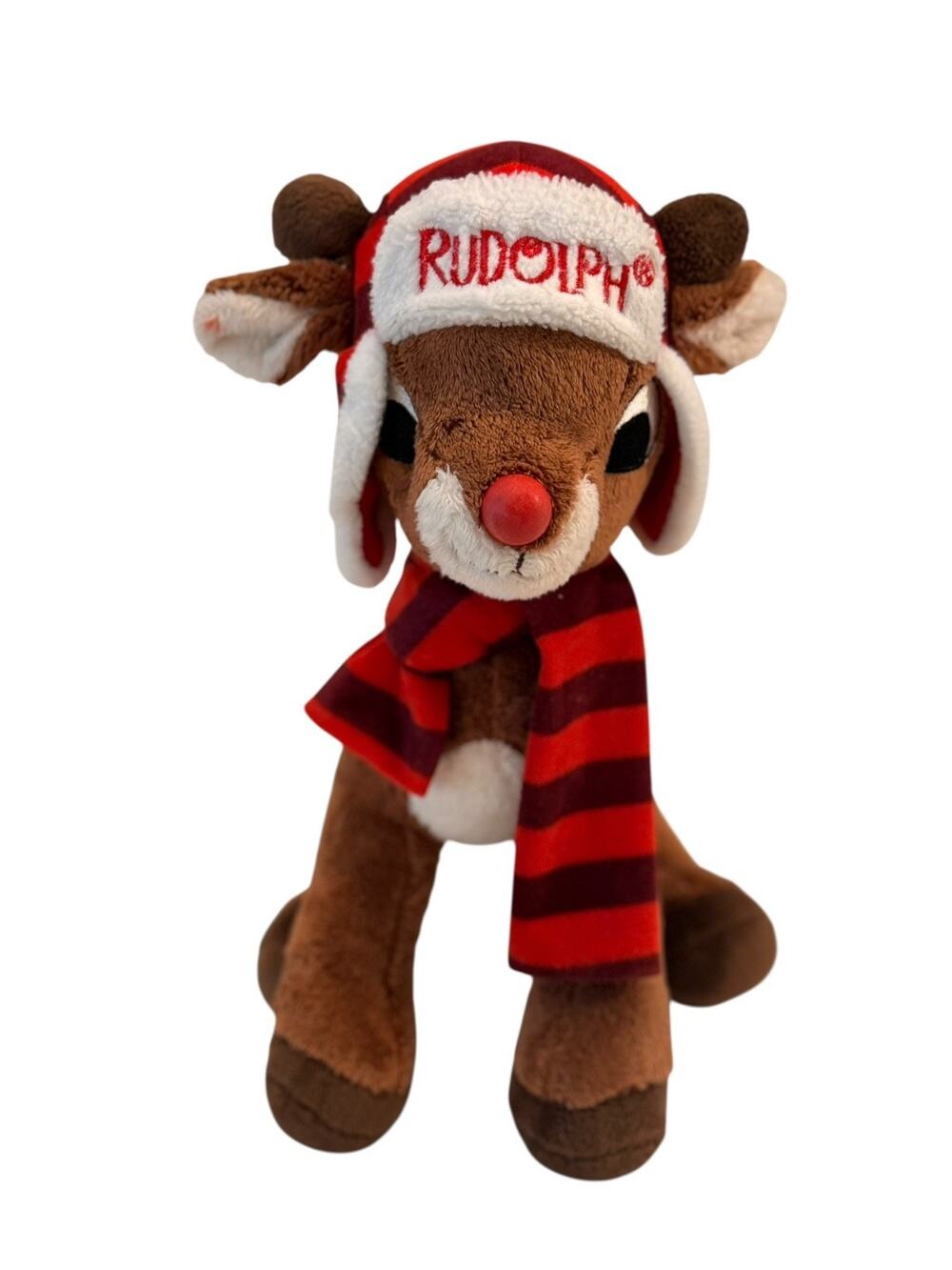 Dan Dee 12" Rudolph the Red Nosed Reindeer Plush Hat & Scarf